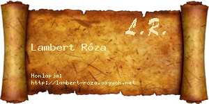 Lambert Róza névjegykártya